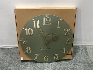 Lot 61  
            Chesterfield SR36 - Collection or Optional Delivery Available 

                
ARABIC WALL CLOCK LICHEN GREEN 20IN - ITEM NO. 048990 - ORIGINAL RRP £90 (LOCATIO...
