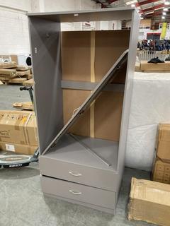 Lot 681  
            Chesterfield SR36 - Collection or Optional Delivery Available 

                
2 DOOR 2 DRAWER WARDROBE IN GREY (LOCATION: SR36 B4)