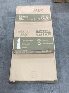 Lot 697  
            Chesterfield SR36 - Collection or Optional Delivery Available 

                
OBABY MAYA CHANGING UNIT TO INCLUDE THE LITTLEN GREEN SHEEP COT MATTRESS (LOCATIO...