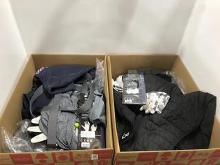 Lot 774  
            Chesterfield SR36 - Collection or Optional Delivery Available 

                
2 X ASSORTED BOX OF CLOTHES TO INCLUDE RIFE RX CABRETTA GLOVE MENSLH MEDLARGE IN ...