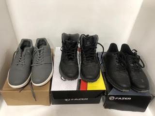 Lot 778  
            Chesterfield SR36 - Collection or Optional Delivery Available 

                
3 X ASSORTED ITEMS TO INCLUDE FAZER MENS VENOM S25 IN BLACK/GREY SIZE 11 (LOCATIO...