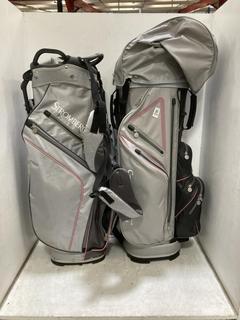Lot 815  
            Chesterfield SR36 - Collection or Optional Delivery Available 

                
STROMBERG GOLF BAG IN LIGHT GREY/BLACK/PINK TO INCLUDE STROMBERG GOLF BAG IN GREY...