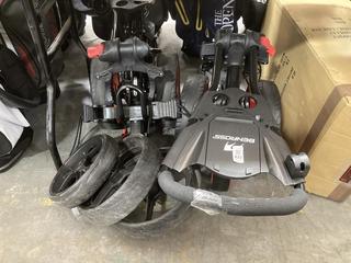 Lot 822  
            Chesterfield SR36 - Collection or Optional Delivery Available 

                
BENROSS GOLF TROLLEY IN BLACK AND RED TO INCLUDE BENROSS GOLF TROLLEY *PARTS* (LO...