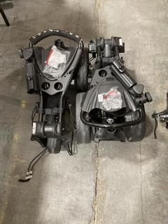 Lot 827  
            Chesterfield SR36 - Collection or Optional Delivery Available 

                
2 X BENROSS GOLF TROLLEY IN BLACK/GREY (LOCATION: SR36 B6)