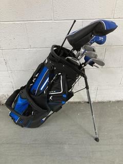 Lot 858  
            Chesterfield SR36 - Collection or Optional Delivery Available 

                
BENROSS HTX2 IN BLACK/BLUE TO INCLUDE QUANTITY OF GOLF CLUBS (LOCATION: SR36 B6) ...