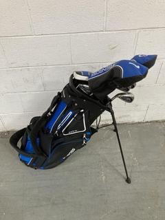 Lot 872  
            Chesterfield SR36 - Collection or Optional Delivery Available 

                
BEN ROSS GOLF BAG IN BLUE/BLACK TO INCLUDE ASSORTED GOLF CLUBS (LOCATION: SR36 B6...