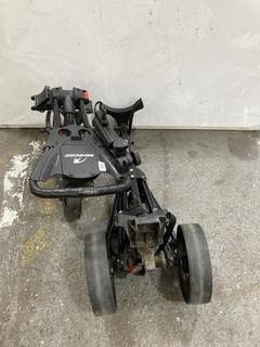 Lot 893  
            Chesterfield SR36 - Collection or Optional Delivery Available 

                
SELECTION OF 3 FOLDABLE GOLF TROLLEYS TO INCLUDE BEN ROSS BLACK TROLLEY WITH BLAC...