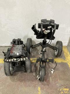 Lot 896  
            Chesterfield SR36 - Collection or Optional Delivery Available 

                
2 X BEN ROSS FOLDABLE GOLF TROLLEYS TO INCLUDE BLACK/GREY TROLLEY WITH BLACK WHEE...