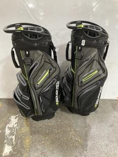 Lot 909  
            Chesterfield SR36 - Collection or Optional Delivery Available 

                
2X BEN ROSS GOLF BAGS IN BLACK/GREY/GREEN (LOCATION: SR36 B6)