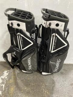 Lot 912  
            Chesterfield SR36 - Collection or Optional Delivery Available 

                
2X STROMBERG 14.0 SERIES GOLF BAGS IN BLACK/WHITE/GREY (LOCATION: SR36 B6)