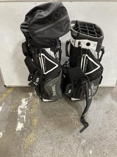 Lot 914  
            Chesterfield SR36 - Collection or Optional Delivery Available 

                
2X STROMBERG 14.0 SERIES GOLF BAGS IN BLACK/GREY/WHITE (LOCATION: SR36 B6)