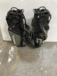 Lot 917  
            Chesterfield SR36 - Collection or Optional Delivery Available 

                
2X STROMBERG GOLF BAGS IN BLACK/GREEN (LOCATION: SR36 B6)