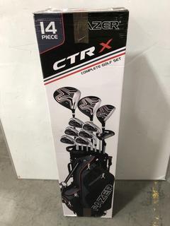 Lot 946  
            Chesterfield SR36 - Collection or Optional Delivery Available 

                
BOXED FAZER CTRX GOLF BAG IN BLACK/GREY TO INCLDUE ASSORTED GOLF CLUBS (LOCATION:...