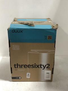 Lot 1047  
            Chesterfield SR45 - Parcel Delivery Only 

                
DUUX THREESIXTY 2 HEATER (LOCATION: H1)