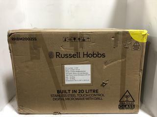 Lot 1068  
            Chesterfield SR45 - Parcel Delivery Only 

                
RUSSELL HOBBS BUILT IN 20 LITRE STAINLESS STEEL TOUCH CONTROL DIGITAL MICROWAVE (...