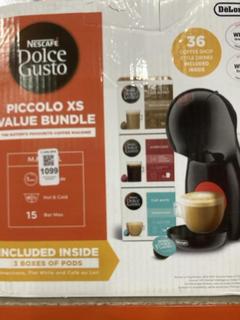 Lot 1099  
            Chesterfield SR45 - Parcel Delivery Only 

                
NESCAFE DOLCE GUSTO PICCOLO XS VALUE BUNDLE (LOCATION: H3)