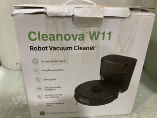 Lot 1108  
            Chesterfield SR45 - Parcel Delivery Only 

                
CLEANOVA W 11 ROBOT VACUUM CLEANER ORIGINAL RRP-£145 (LOCATION: I8)
