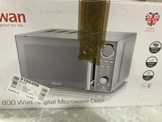 Lot 1109  
            Chesterfield SR45 - Parcel Delivery Only 

                
SWAN 800 WATT DIGITAL MICROWAVE OVEN (LOCATION: H3)