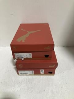 Lot 1123  
            Chesterfield SR45 - Parcel Delivery Only 

                
PUMA KING TOP TT BLACK-PUMA WHITE/PUMA GOLD UK SIZE TO INCLUDE PUMA CARINA STREET...