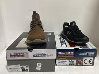 Lot 1128  
            Chesterfield SR45 - Parcel Delivery Only 

                
SKECHERS RELAXED FIT MEMORY FOAM UK SIZE 6 TO INCLUDE SKECHERS STREETWEAR BOOTS U...