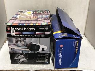 Lot 112  
            Chesterfield SR45 - Parcel Delivery Only 

                
RUSSELL HOBBS STEAMPOWER STEAM GENERATOR + RUSSELL HOBBS STEAM & CLEAN LIGHTWEIGH...