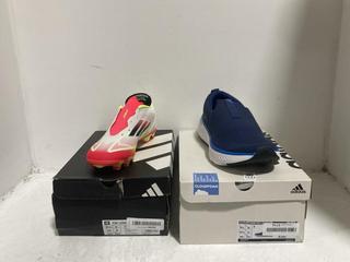 Lot 1131  
            Chesterfield SR45 - Parcel Delivery Only 

                
ADIDAS CLOUDFORM GO LOUNGER TRAINERS UK SIZE 10 TO INCLUDE ADIDAS F50 LEAGUE MG U...