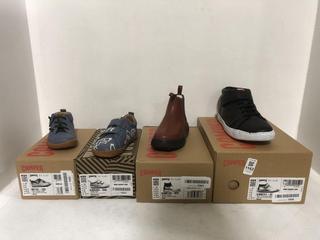 Lot 1162  
            Chesterfield SR45 - Parcel Delivery Only 

                
4 X ASSORTED CHILDRENS CAMPERS SHOES TO INCLUDE CAMPER FOR KIDS UK SIZE 8.5 NORTE...