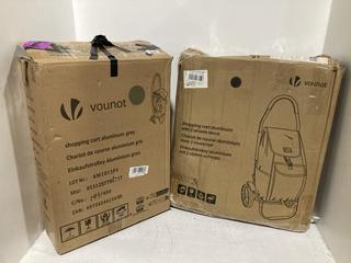 Lot 1244  
            Chesterfield SR45 - Parcel Delivery Only 

                
VOUNOT SHOPPING CART IN GREY TO INCLUDE VOUNOT SHOPPING CART WITH TWO WHEELS IN B...