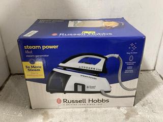 Lot 1255  
            Chesterfield SR45 - Parcel Delivery Only 

                
RUSSELL HOBBS STEAM POWER STEAM GENERATOR IRON (LOCATION: H7)
