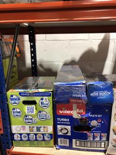 Lot 126  
            Chesterfield SR45 - Parcel Delivery Only 

                
3 X ASSORTED FLOOR MOPPING ITEMS TO INCLUDE VILEDA TURBO 3-IN-1 MICROFIBRE MOP AN...