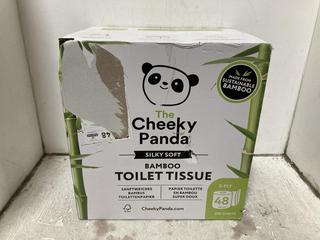 Lot 1273  
            Chesterfield SR45 - Parcel Delivery Only 

                
THE CHEEKY PANDA BOX OF 48 BAMBOO 3 PLY TOILET ROLLS (LOCATION: H8)