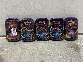 Lot 1282  
            Chesterfield SR45 - Parcel Delivery Only 

                
5 X POKEMON MINI TINS TO INCLUDE POKEMON MEGA HEROES MINI TIN (LOCATION: H8)
