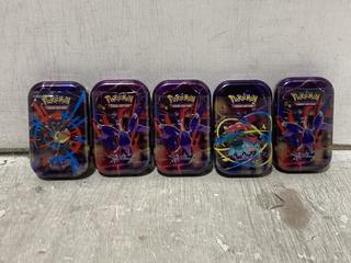 Lot 1283  
            Chesterfield SR45 - Parcel Delivery Only 

                
5 X POKEMON MINI TINS TO INCLUDE POKEMON MEGA HEROES MINI TIN (LOCATION: H8)