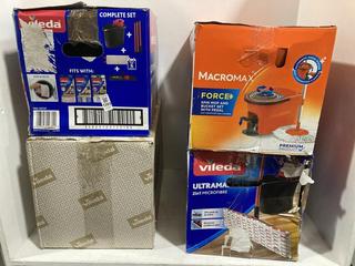 Lot 1293  
            Chesterfield SR45 - Parcel Delivery Only 

                
4 X ASSORTED HOUSEHOLD CLEANING ITEMS TO INCLUDE MACROMAX FORCE SPIN MOP AND BUCK...