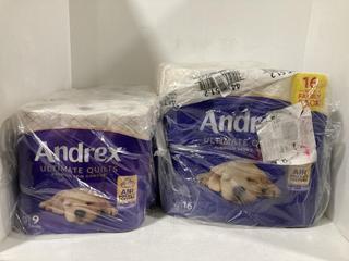 Lot 1304  
            Chesterfield SR45 - Parcel Delivery Only 

                
PACK OF ANDREX ULTIMATE QUILT TOLIET TISSUE THAT INCLUDES 48 ROLLS TO INCLUDE PAC...