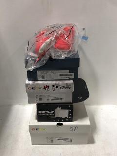 Lot 1338  
            Chesterfield SR45 - Parcel Delivery Only 

                
5 X ASSORTED BRANDED CHILDRENS FOOTWEAR TO INCLUDE GEOX DISNEY CIBERDRON TRAINERS...