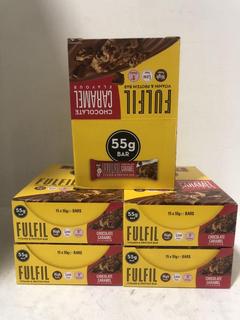 Lot 1479  
            Chesterfield SR45 - Parcel Delivery Only 

                
5 X 15 55G BARS FUEL VITAMIN AND PROTEIN BAR CHOCOLATE CARAMEL FLAVOUR BBE MAYBE ...