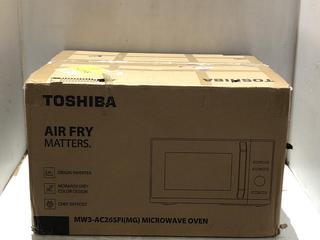 Lot 147  
            Chesterfield SR45 - Parcel Delivery Only 

                
TOSHIBA MW3-AC26SFI ORIGINAL INVERTER COMBI MICROWAVE WITH AIR FRYER,STEAM COOKER...
