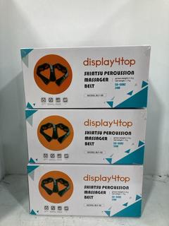 Lot 1514  
            Chesterfield SR45 - Parcel Delivery Only 

                
3 X DISPLAY4TOP SHIATSU PERCUSSION MASSAGER BELT ORIGINAL RRP-£150 (LOCATION: G5)