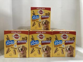 Lot 1518  
            Chesterfield SR45 - Parcel Delivery Only 

                
10 X BOX OF PEDIGREE MEGA BOX OF 24 JUMBONES & 4 RODEO DUOS BBE MAYBE EXPIRED (LO...