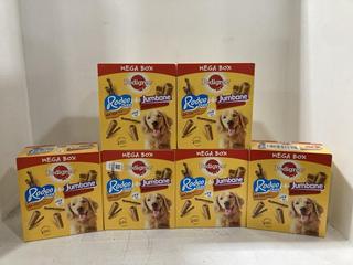 Lot 1538  
            Chesterfield SR45 - Parcel Delivery Only 

                
6 X BOX OF PEDIGREE MEGA BOX OF 24 JUMBONES & 4 RODEO DUOS BBE MAYBE EXPIRED (LOC...