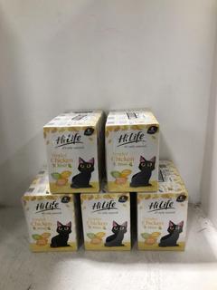 Lot 1640  
            Chesterfield SR45 - Parcel Delivery Only 

                
5 X FOUR PACK OF 8-POUCHES OF HILIFE TENDER CHICKEN KITTEN WET CAT FOOD BBE MAYBE...