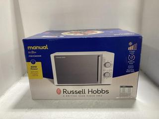 Lot 1689  
            Chesterfield SR45 - Parcel Delivery Only 

                
RUSSELL HOBBS MANUAL 20 LITRE MICROWAVE (LOCATION: G8)