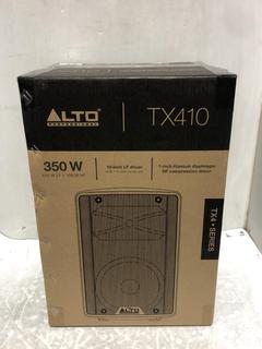 Lot 174  
            Chesterfield SR45 - Parcel Delivery Only 

                
ALTO PROFESSIONAL 350 WATT 10-INCH POWERED LOUDSPEAKER WITH BLUETOOTH TX410 (LOCA...