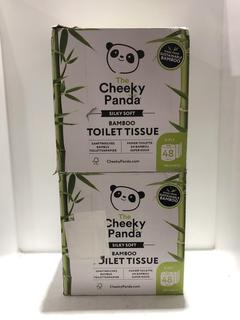 Lot 217  
            Chesterfield SR45 - Parcel Delivery Only 

                
2 X 48 ROLLS THE CHEEKY PANDA SILKY SOFT BAMBOO TOILET TISSUE (LOCATION: L12)