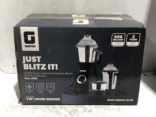 Lot 239  
            Chesterfield SR45 - Parcel Delivery Only 

                
GEEPAS MIXER GRINDER (LOCATION: L14)