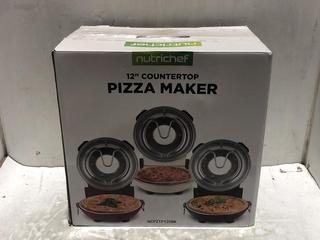 Lot 266  
            Chesterfield SR45 - Parcel Delivery Only 

                
NUTRICHEF 12" COUNTERTOP PIZZA MAKER ORIGINAL RRP-£100 (LOCATION: L15)