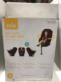 Lot 306  
            Chesterfield SR45 - Parcel Delivery Only 

                
JOIE MEET SPIN 360 CAR SEAT (LOCATION: K2)