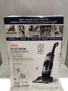 Lot 311  
            Chesterfield SR45 - Parcel Delivery Only 

                
VAX PLATINUM POWER MAX PET-DESIGN CARPET WASHER CDCW-PMXP (LOCATION: K2)
