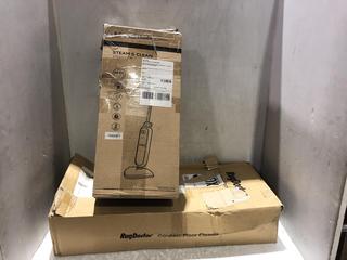 Lot 316  
            Chesterfield SR45 - Parcel Delivery Only 

                
RUSSELL HOBBS STEAM AND CLEAN STEAM MOP & RUG DOCTOR CORDLESS FLOOR CLEANER (LOCA...